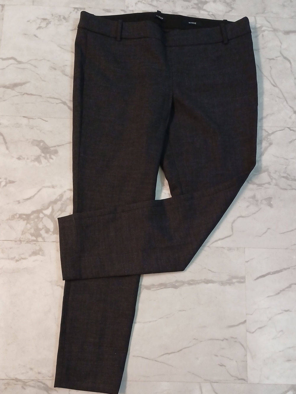 J Crew Stretch Minnie Wool Dark Heather Gray Pants Womens 10